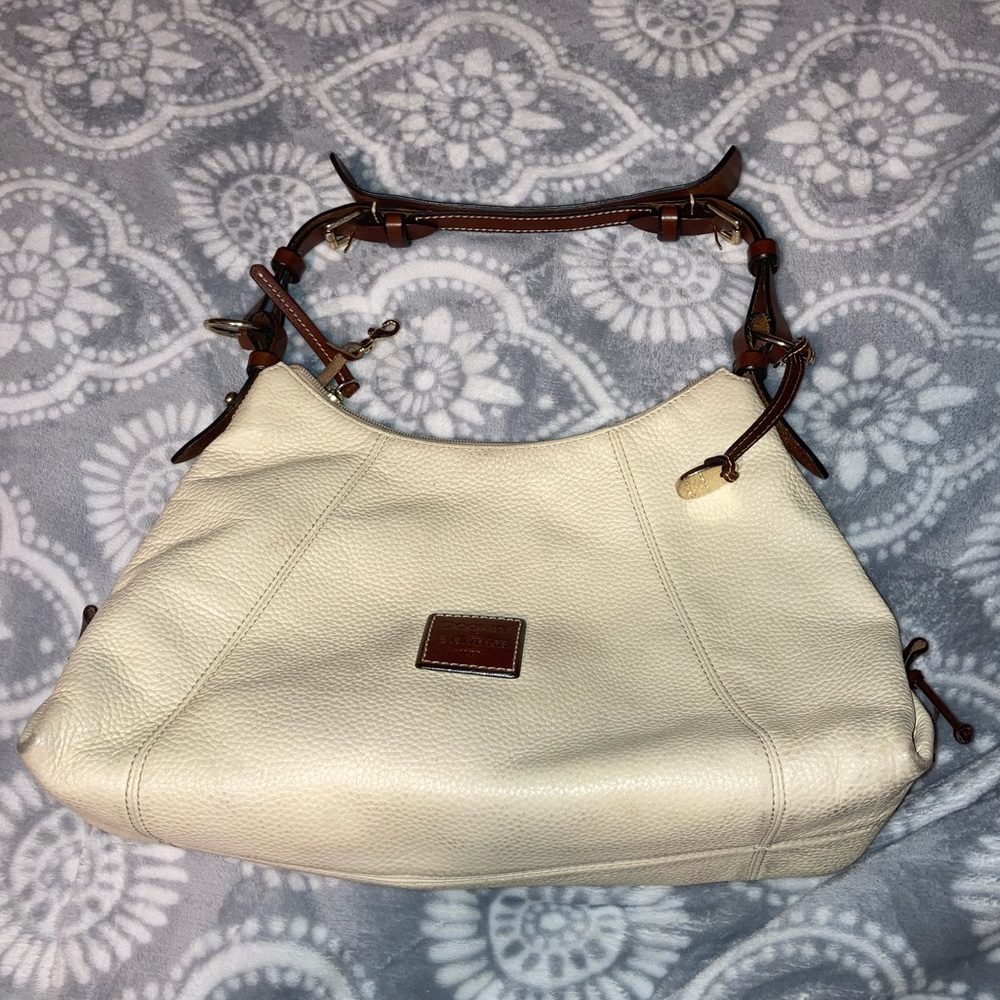 Cream and Brown Dooney & Bourke hobo shoulder bag